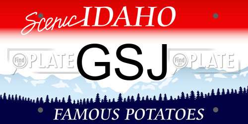 GSJ Idaho License Plate