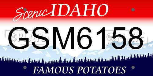 GSM6158 Idaho License Plate