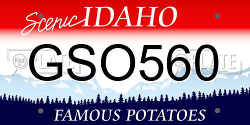 GSO560 Idaho License Plate