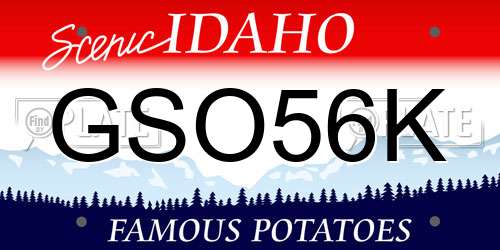 GSO56K Idaho License Plate