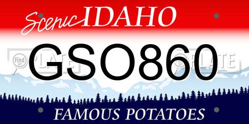 GSO860 Idaho License Plate