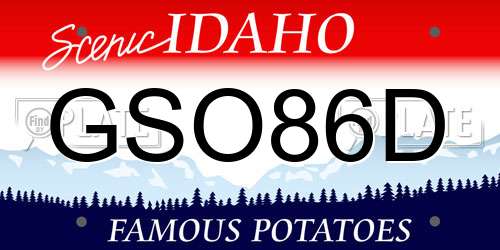 GSO86D Idaho License Plate