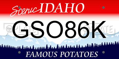 GSO86K Idaho License Plate