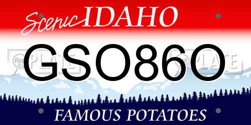 GSO86O Idaho License Plate