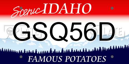 GSQ56D Idaho License Plate