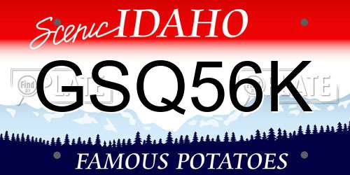 GSQ56K Idaho License Plate