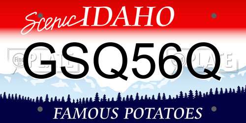 GSQ56Q Idaho License Plate