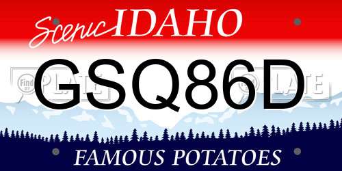 GSQ86D Idaho License Plate