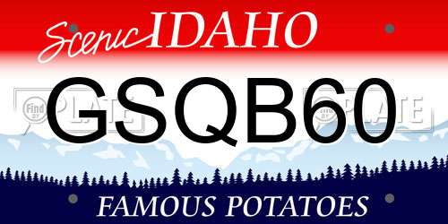 GSQB60 Idaho License Plate