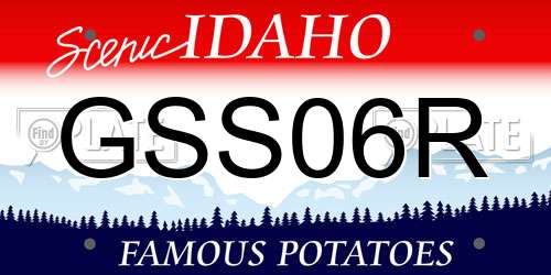 GSS06R Idaho License Plate