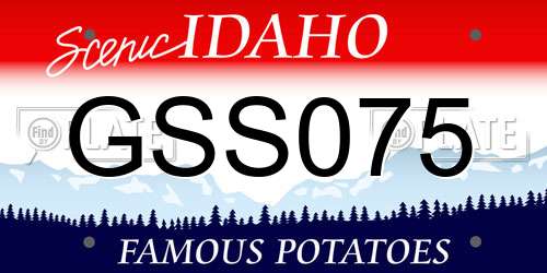 GSS075 Idaho License Plate
