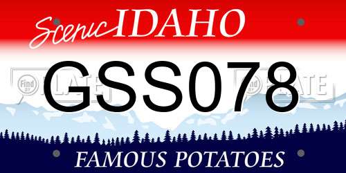 GSS078 Idaho License Plate