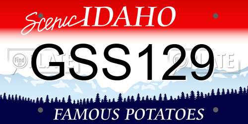 GSS129 Idaho License Plate