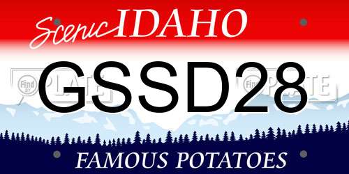 GSSD28 Idaho License Plate