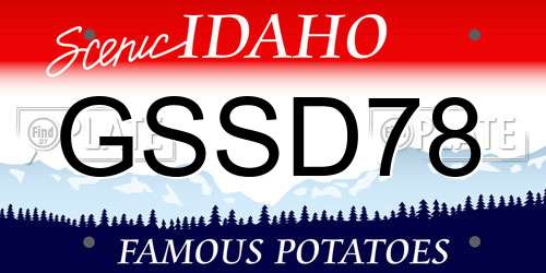 GSSD78 Idaho License Plate