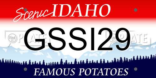 GSSI29 Idaho License Plate