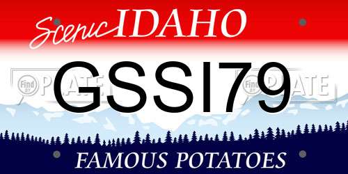 GSSI79 Idaho License Plate