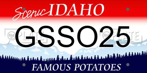 GSSO25 Idaho License Plate