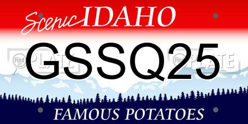 GSSQ25 Idaho License Plate