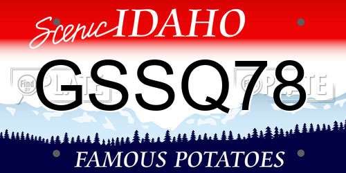 GSSQ78 Idaho License Plate