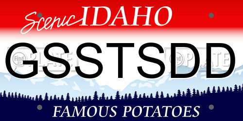 GSSTSDD Idaho License Plate