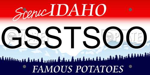 GSSTSOO Idaho License Plate