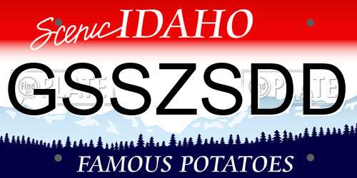 GSSZSDD Idaho License Plate