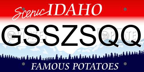 GSSZSQQ Idaho License Plate