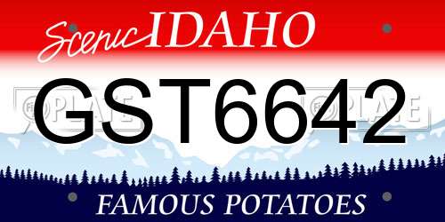 GST6642 Idaho License Plate