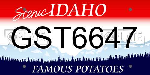 GST6647 Idaho License Plate