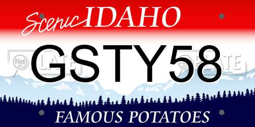 GSTY58 Idaho License Plate