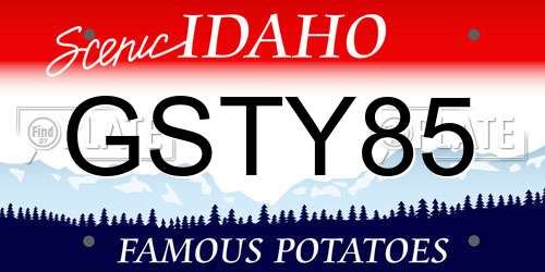 GSTY85 Idaho License Plate