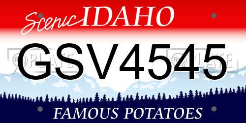 GSV4545 Idaho License Plate