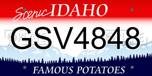 GSV4848 Idaho License Plate