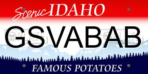 GSVABAB Idaho License Plate