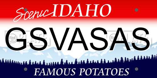 GSVASAS Idaho License Plate