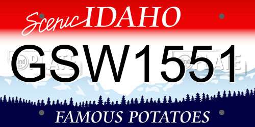 GSW1551 Idaho License Plate