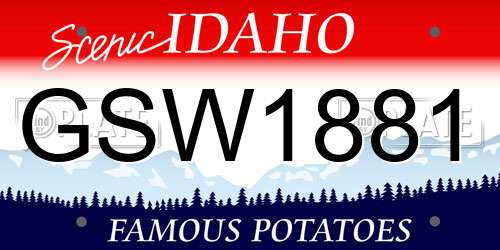 GSW1881 Idaho License Plate