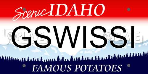 GSWISSI Idaho License Plate