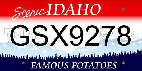 GSX9278 Idaho License Plate