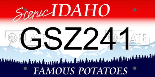 GSZ241 Idaho License Plate