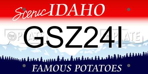 GSZ24I Idaho License Plate