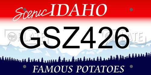 GSZ426 Idaho License Plate