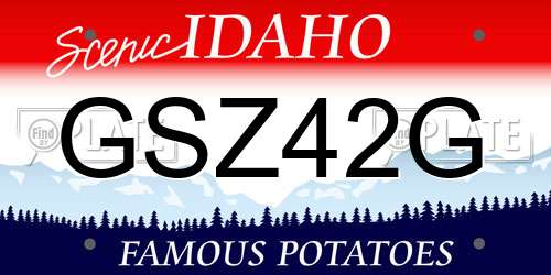 GSZ42G Idaho License Plate