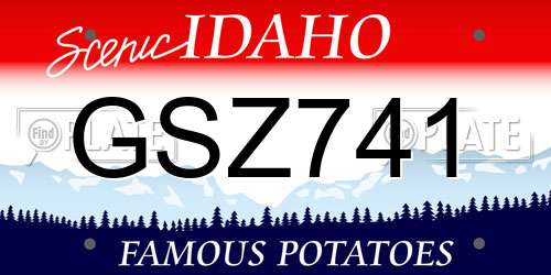 GSZ741 Idaho License Plate