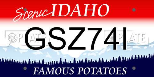 GSZ74I Idaho License Plate