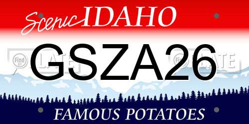 GSZA26 Idaho License Plate