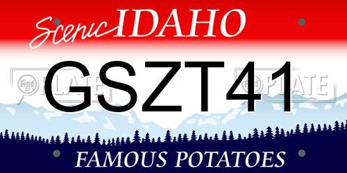 GSZT41 Idaho License Plate