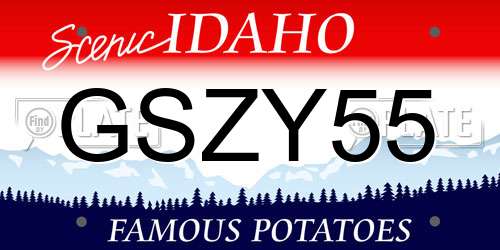 GSZY55 Idaho License Plate
