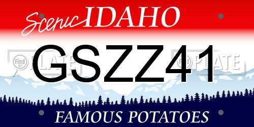 GSZZ41 Idaho License Plate